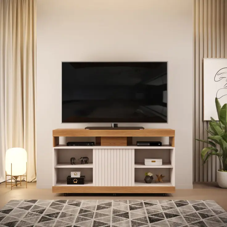 RACK DJ DILI 1.60MT CARVALHO/OFF WHITE