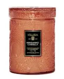 MINI VELA POTE VIDRO VOLUSPA 50H MANDARINO CANNELA(BL)