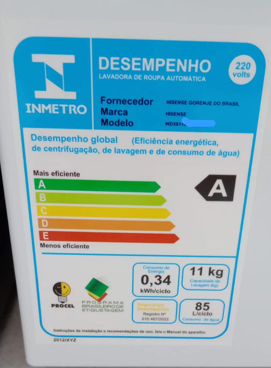 LAVADORA SECADORA HISENSE WD3S11 11KG WI-FI BRANCA INVERTER 220V 2