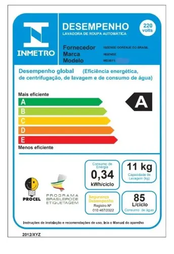 LAVADORA SECADORA HISENSE WD3S11 11KG WI-FI TITANIUM INVERTER 220V 2