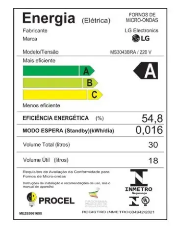 FORNO MICROONDAS 30LT LG MS3043 EASYCLEAN PRATA 2