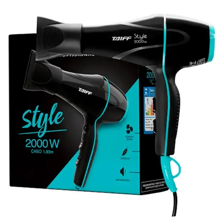 SECADOR CABELO TAIFF STYLE 2.000W PRETO 220V