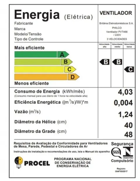 VENTILADOR COLUNA PHILCO 40CM PVT466 MAXX FORCE PRETO 220V 2