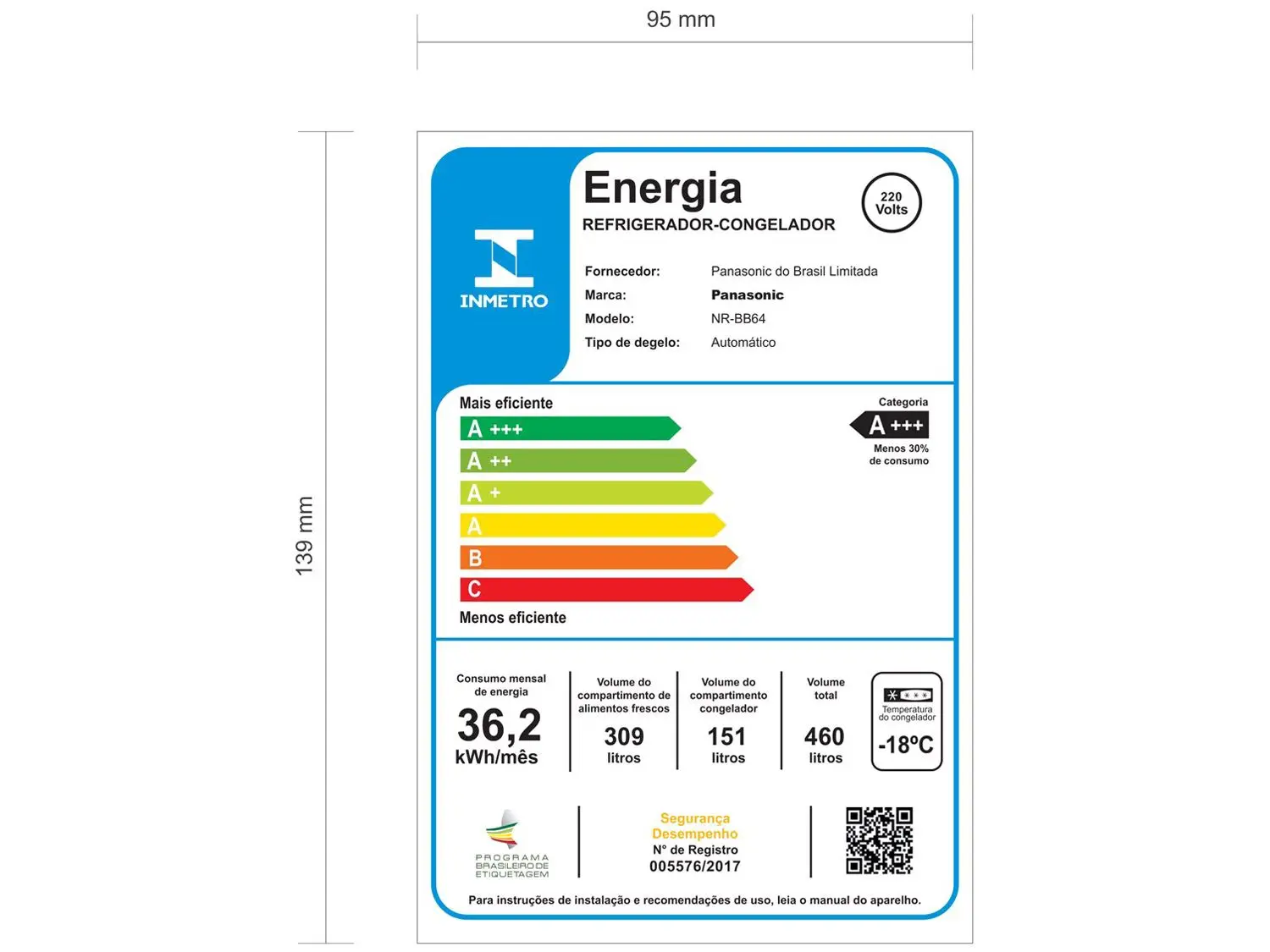 REFRIGERADOR PANASONIC NR-BB64PV1XB 460LT FROST FREE INVERSE/INVERTER INOX 220V 2