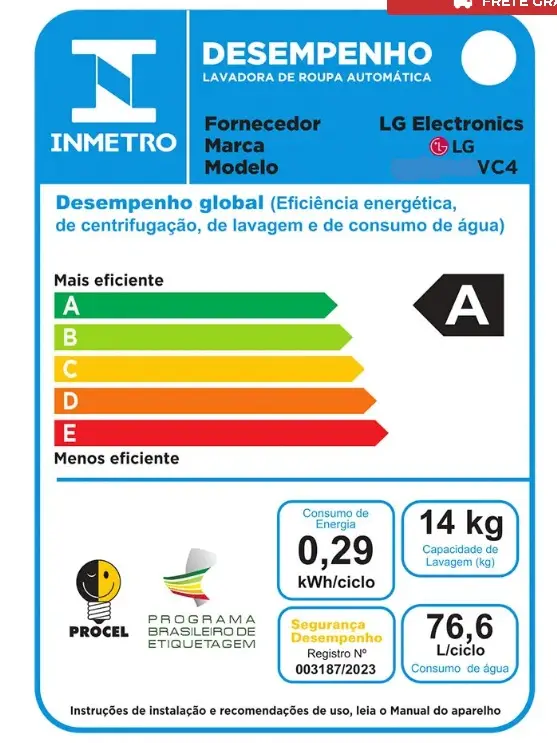 LAVADORA SECADORA LG VC4 14KG BRANCA 220V 2