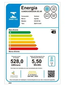 SPLIT INVERTER AGRATTO 12.000  ICS12F-02 NEO FRIO BRANCO 2