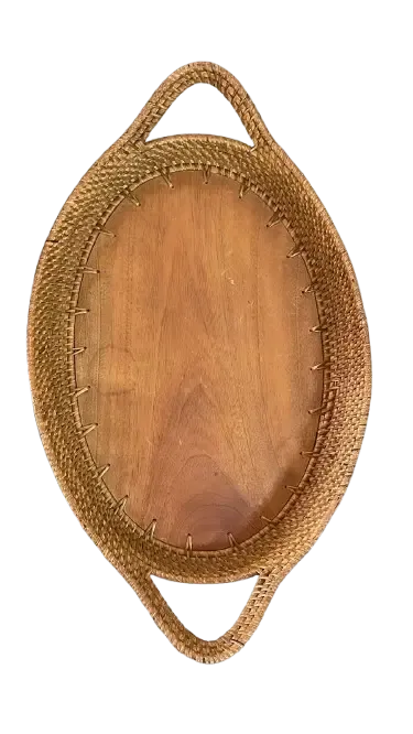 BANDEJA CITY CIT656 OVAL MADEIRA RATAN P(BL)