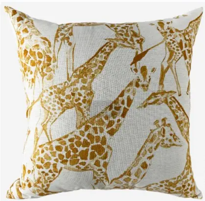 ALMOFADA DECORTEXTIL 462-02 LINHO ACQUA 0.55X0.55 GIRAFA MOSTARDA(BL)