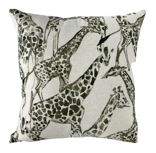 ALMOFADA DECORTEXTIL 462-06 LINHO ACQUA 0.55X0.55 GIRAFA MUSGO(BL)