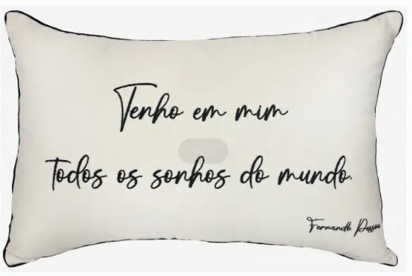 ALMOFADA BAGUETE DECORTEXTIL 190-04 SARJA 0.35X0.52 FRASE(BL)