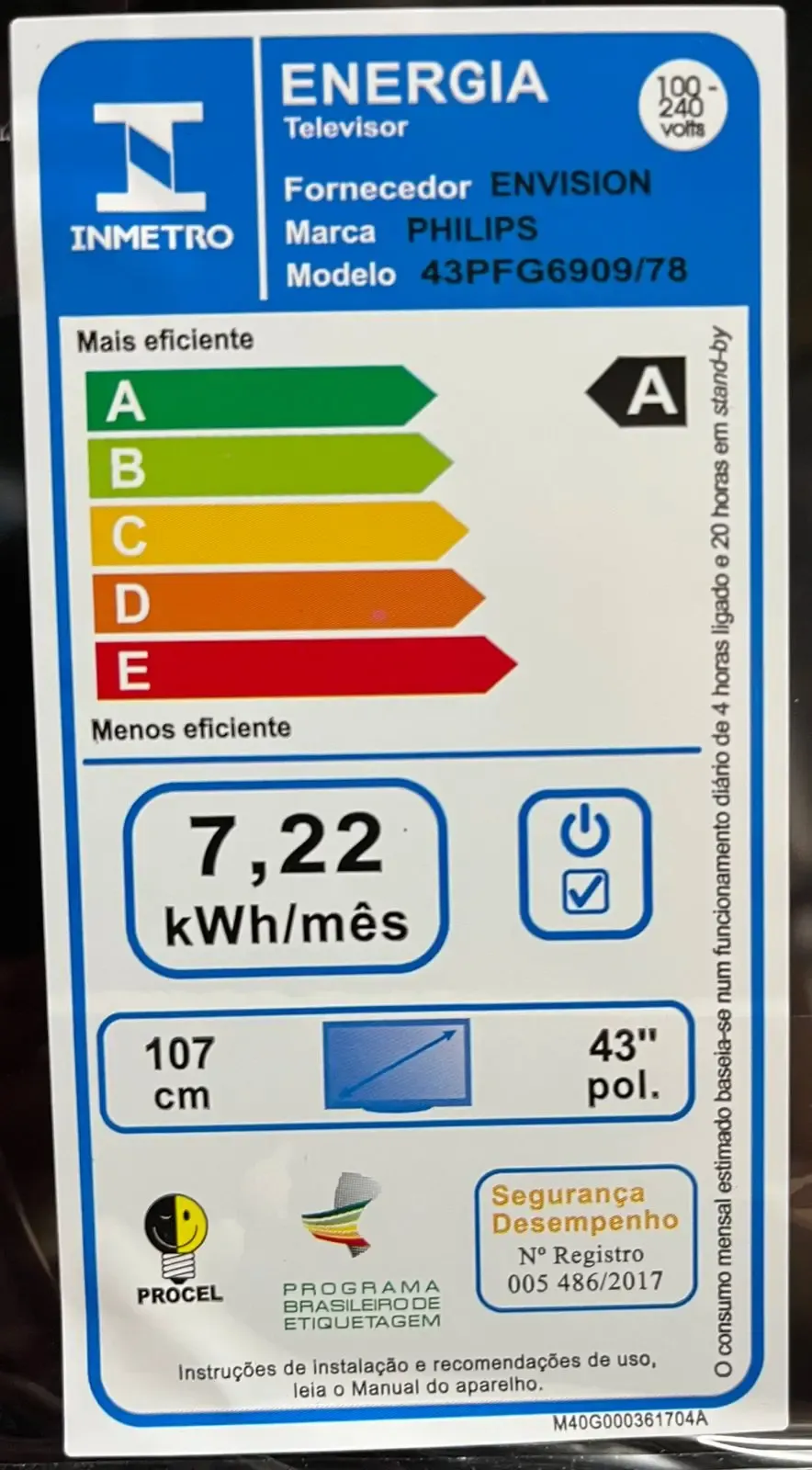 TV PHILIPS 43" 43PFG6909/6908/78 LED SMART 2