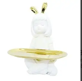 ESCULTURA LUCATTI RESINA BRANCA MENINA 71126(BL)