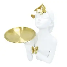 ESCULTURA LUCATTI RESINA BRANCA MENINA 71127(BL)