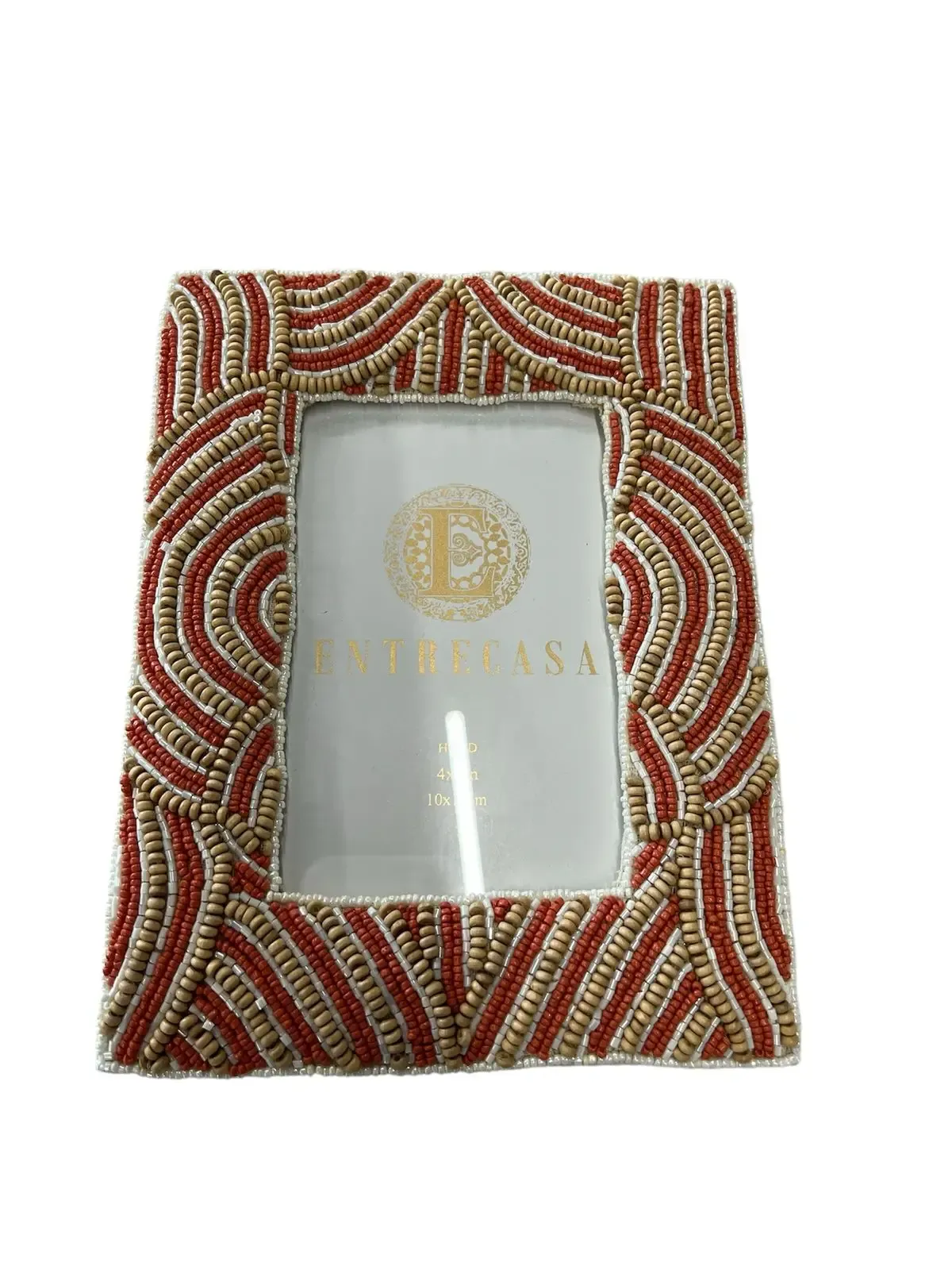 PORTA RETRATO ENTRECASA BORDADO MADEIRA CORAL P 23112(BL)