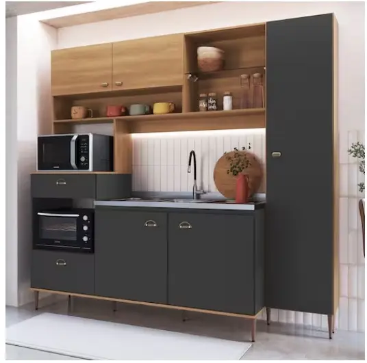 KIT COZINHA DELMARCO KARINA FREIJO/GRAFITE 2.28LX2.12A