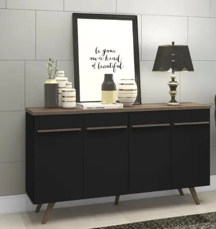 BUFFET MOVELBENTO RT3133 1.60L RUSTICO/PRETO