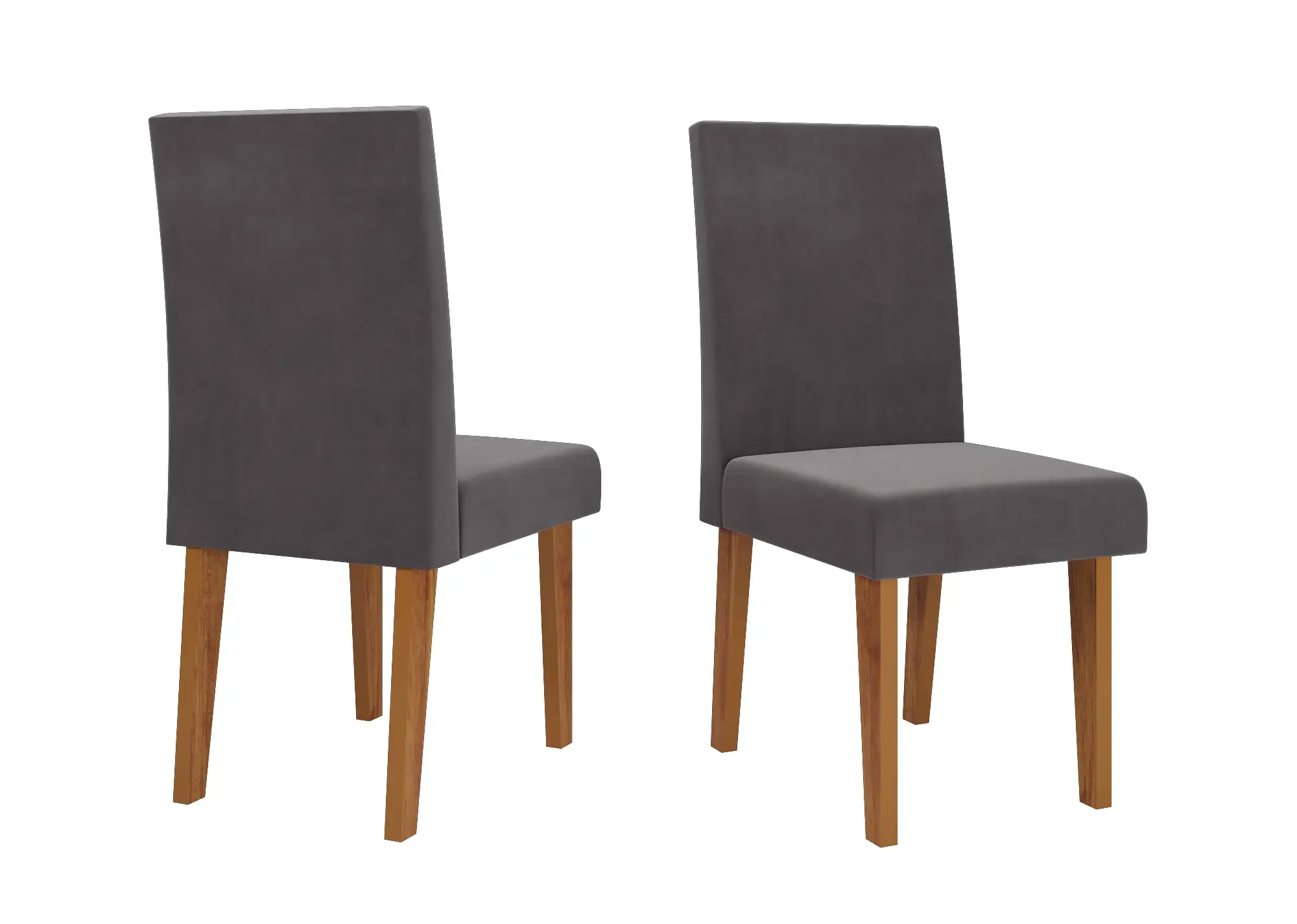 CADEIRA VIERO VENUS MDF MEL/VELUDO GRAFITE