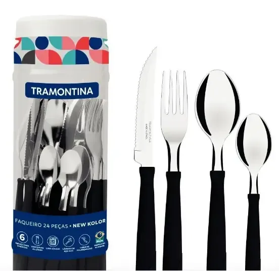 FAQUEIRO TRAMONTINA 24PC NEW COLOR PRETO 23198/093
