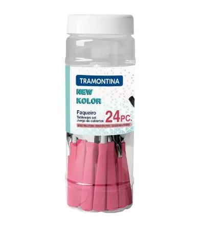 FAQUEIRO TRAMONTINA 24PC NEW COLOR ROSA 23198/593