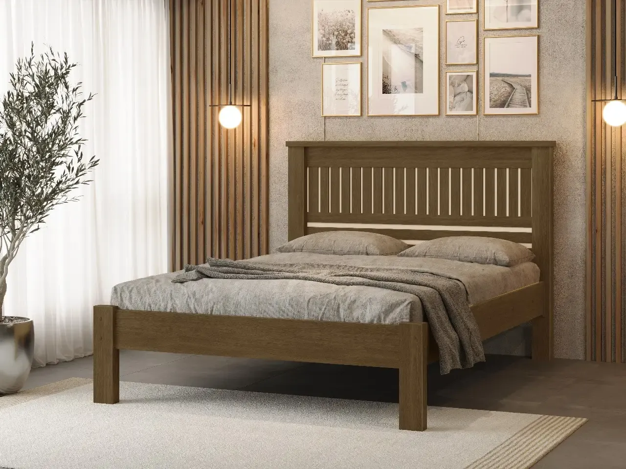 CAMA CASAL FENIX MONACO 1.40 MDF LEGNO