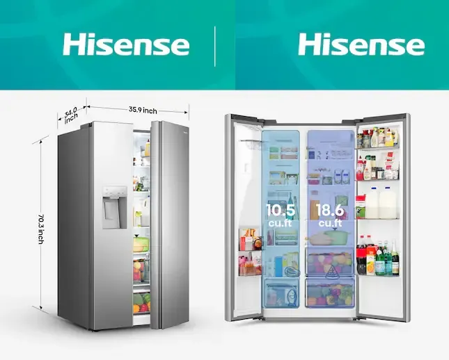 REFRIGERADOR HISENSE RS69W 533LT INVERTER SIDE BY SIDE INOX 220V