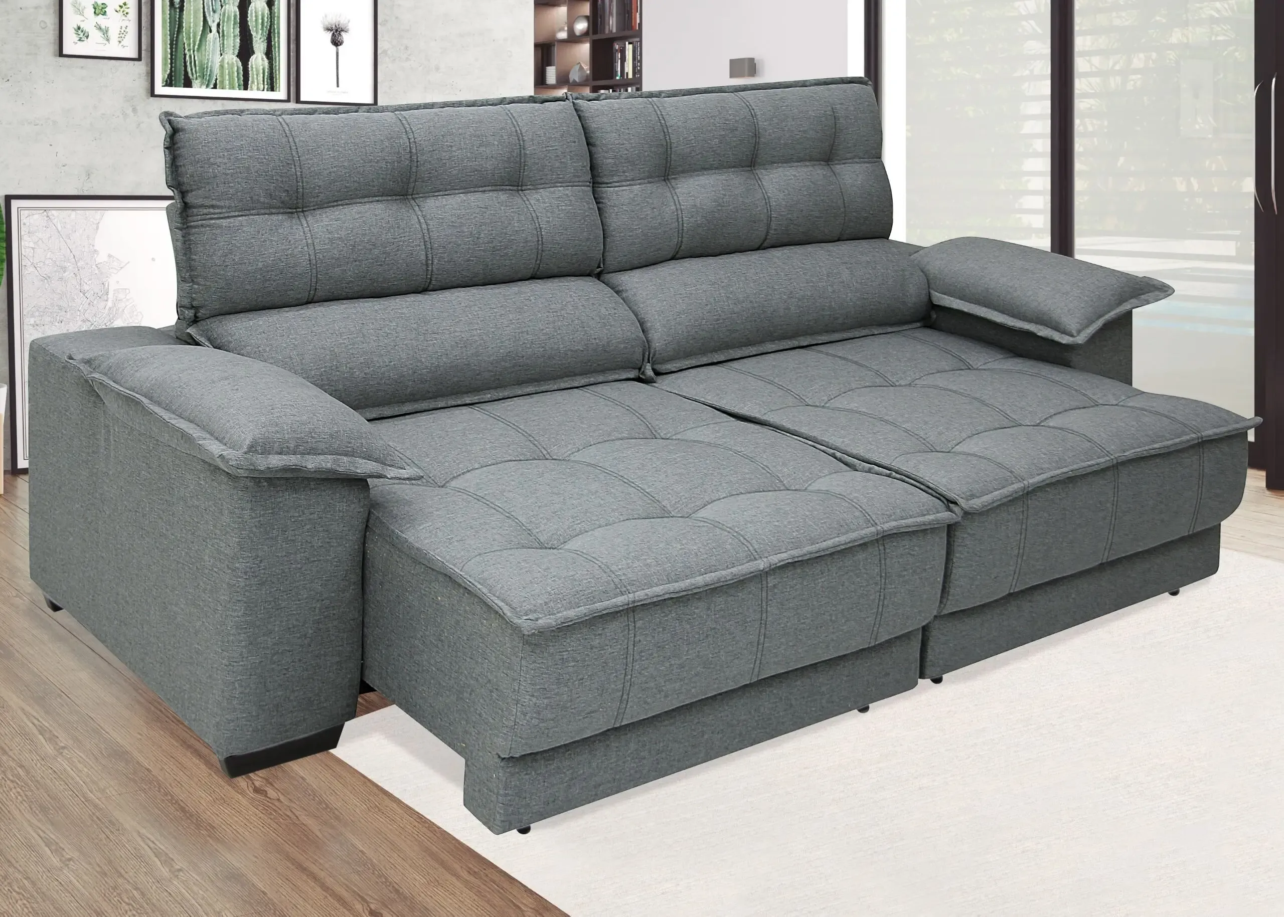 ESTOFADO LINOFORTE 4L FAENZA 2.30MT T50-746 LINHO CINZA