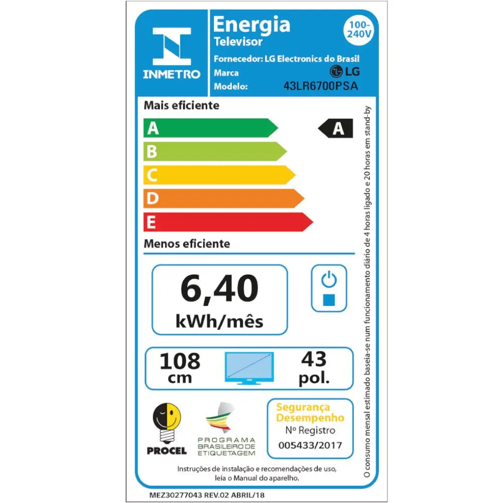 TV LG 43" 43LR6700PSA SMART THINQ AI ALEXA 2