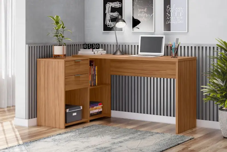 ESCRIVANINHA NOTAVEL NT2060 OFFICE CANTO 1.48X0.45MT 2GV C/NICHO FREIJO 2