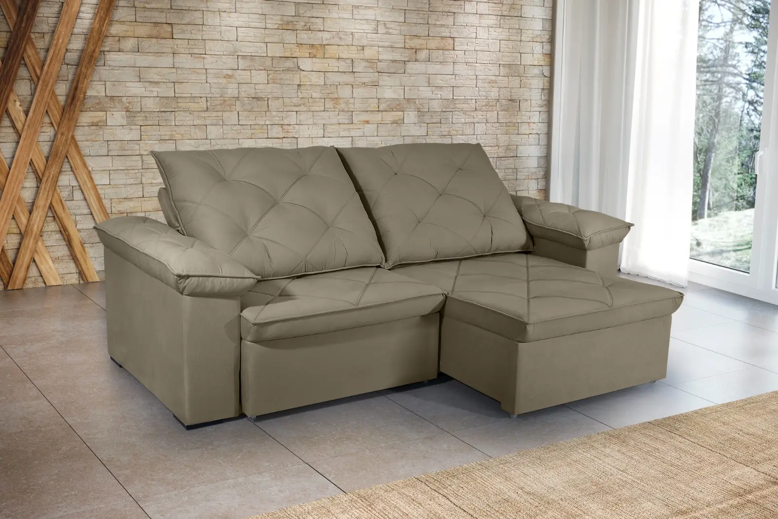 ESTOFADO MAGGIORE 4L 9097 2.50MT SIENA 300082 VELUDO MARROM