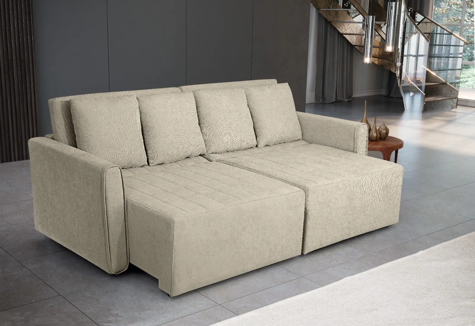 ESTOFADO MAGGIORE 2L 2.24MT VANCOUVER 300081 SUEDE CASTOR