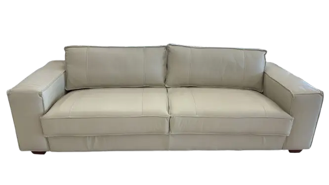 ESTOFADO SCALA FLORENCA  COURO BEGE PEROLA 2.40MT(BL)