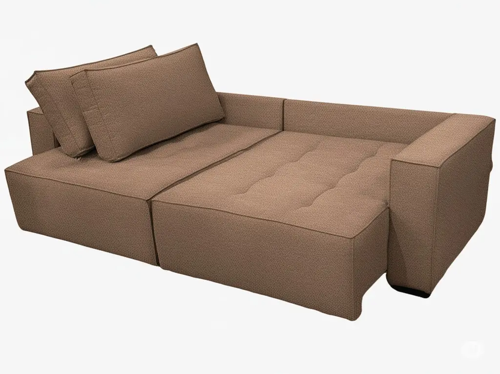 ESTOFADO OPENLINE 2L CAPRI 2.30MT BOUCLE MARROM