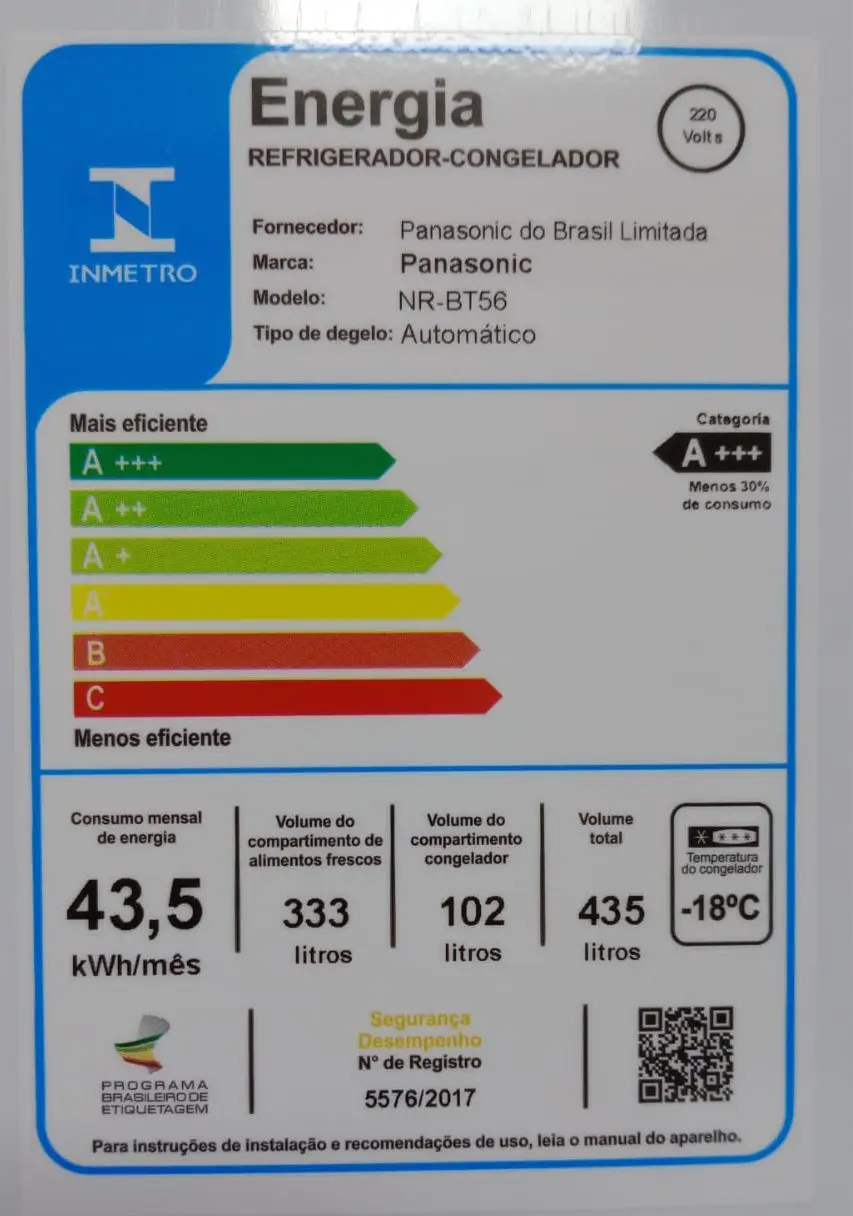 REFRIGERADOR PANASONIC NR-BT56PD4XB 435LT F. FREE INVERTER INOX 220V 3