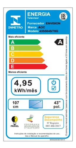 TV AOC 43" 43S5045/78G SMART 2