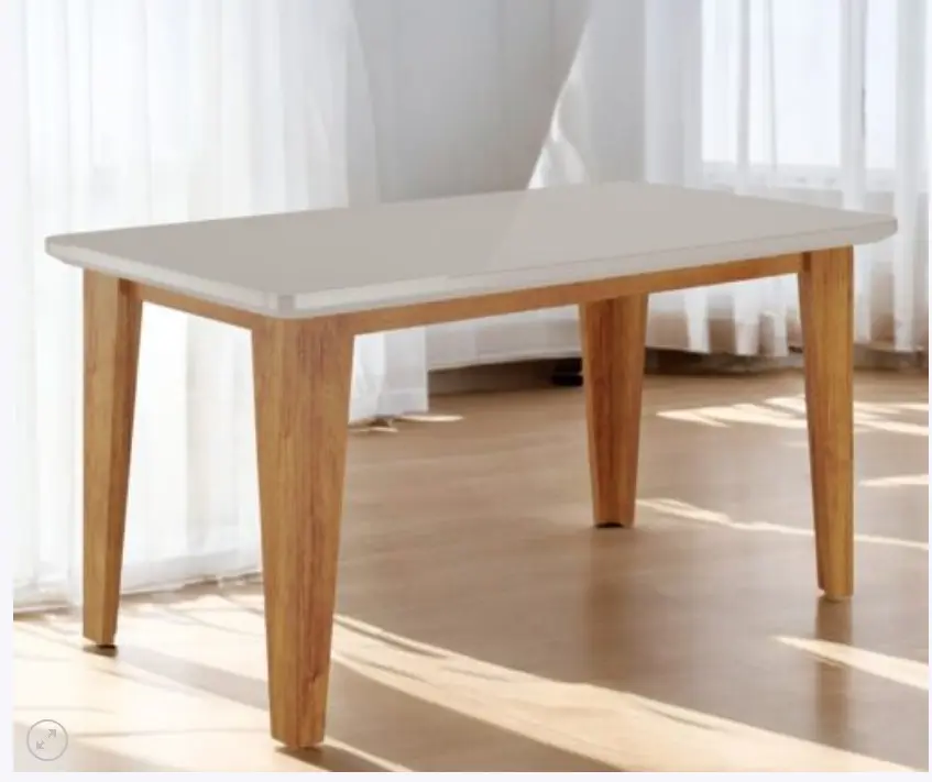 MESA VIERO DAKOTA 1.60X0.90 MEL TAMPO MDF VIDRO OFF/WHITE