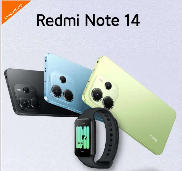 CELULAR XIAOMI REDMI NOTE 14 256GB  PRETO +  PULSEIRA INTELIGENTE