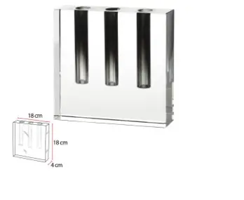 VASO FLORARTE CRISTAL TRANSPARENTE PRETO 52649001(BL)