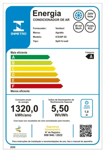 SPLIT INVERTER AGRATTO 30.000 LCST30F-R4 FRIO BRANCO 2