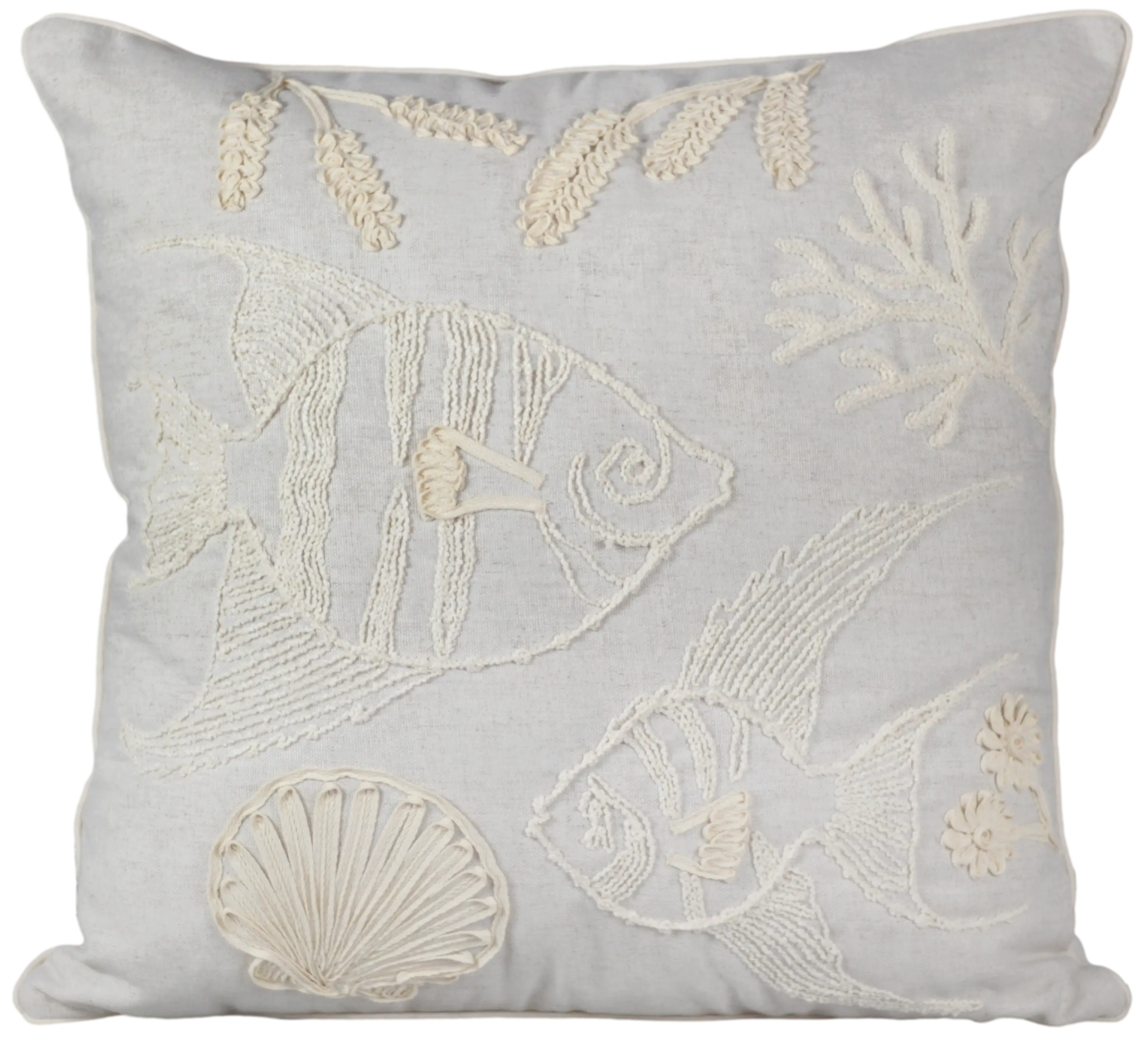 ALMOFADA DECORTEXTIL 246-40 LINHO CRU APLIQUE BOUCLE PEIXE CRU(BL)