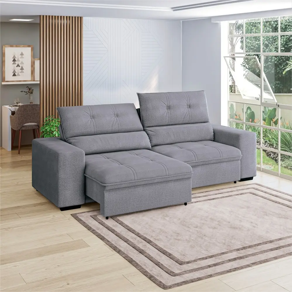 ESTOFADO LINOFORTE 4L MAGGIORI 2.30MT T30 LINHO CINZA