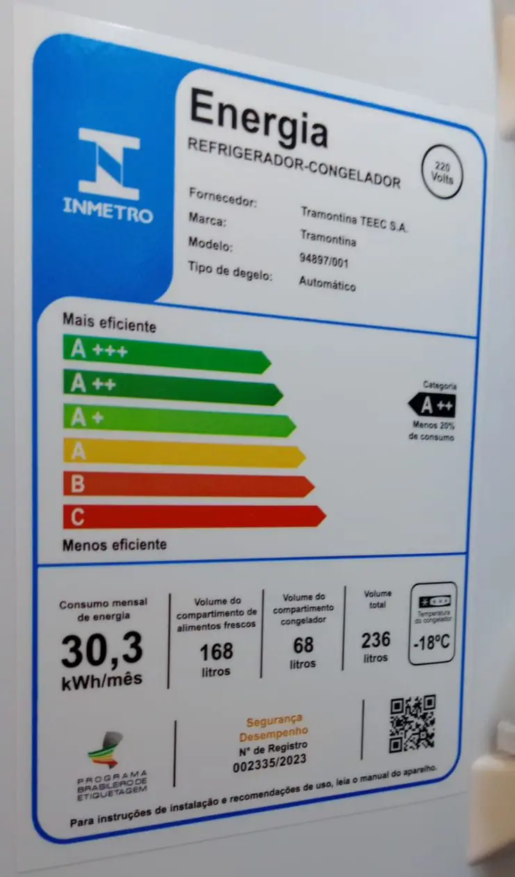 REFRIGERADOR TRAMONTINA 94897/001 EMBUTIR/REVESTIR FROST FREE 250L(BL) 2