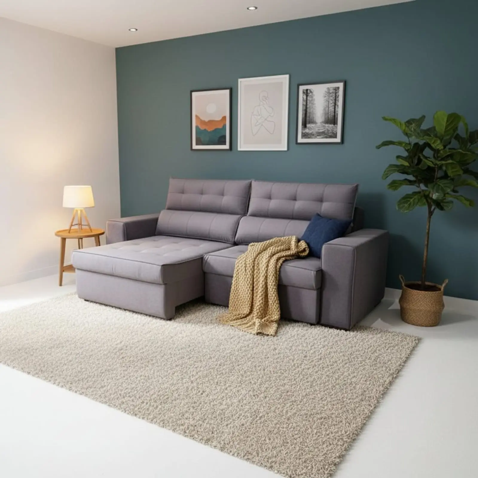 ESTOFADO BARUC AMERICAN PRIME 2.50MT  T112 SUEDE CINZA 2