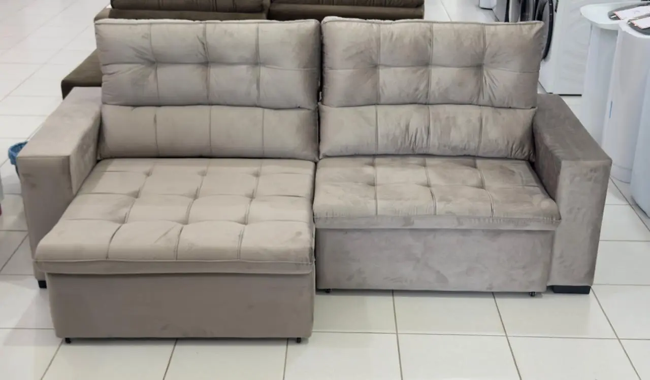 ESTOFADO SANTA HELENA TIMBE C/ MOLA 2.50MT 044 SUEDE MARROM