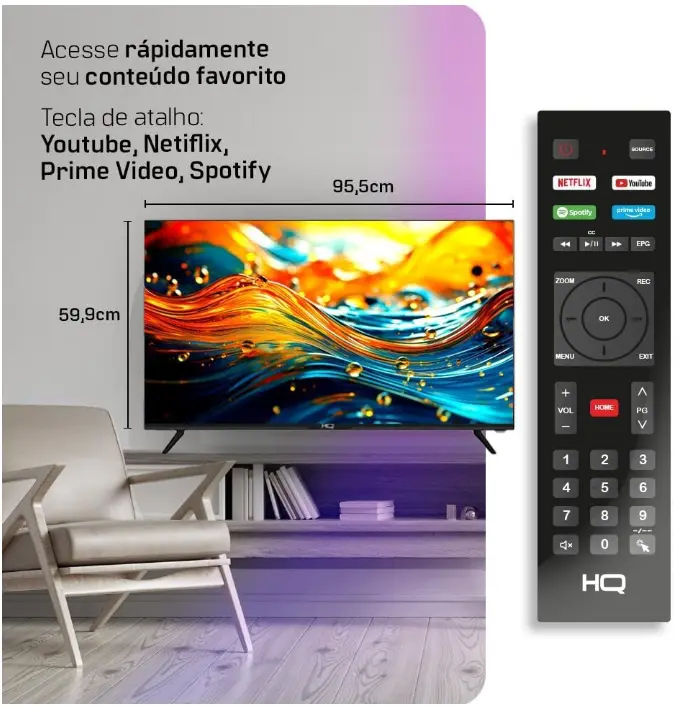 TV HQ 43" HQS43NKHM SMART ANDROID 3