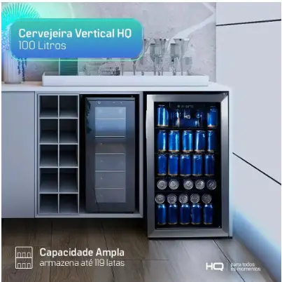 CERVEJEIRA HQ 100CEVPV2 100LT VIDRO INOX 220V 3
