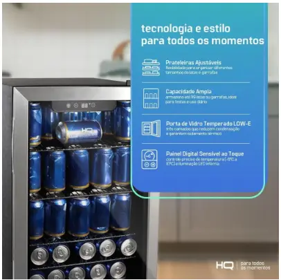 CERVEJEIRA HQ 100CEVPV2 100LT VIDRO INOX 220V 5