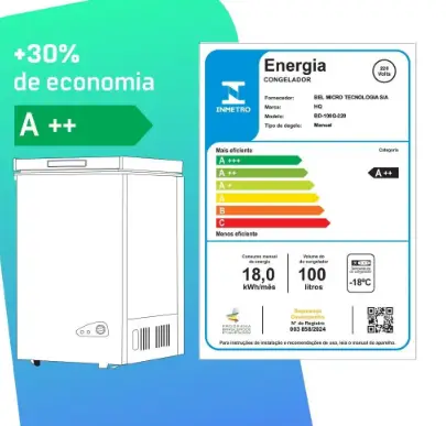 FREEZER HORIZONTAL HQ BD-100Q 100LT BRANCO 220V 2
