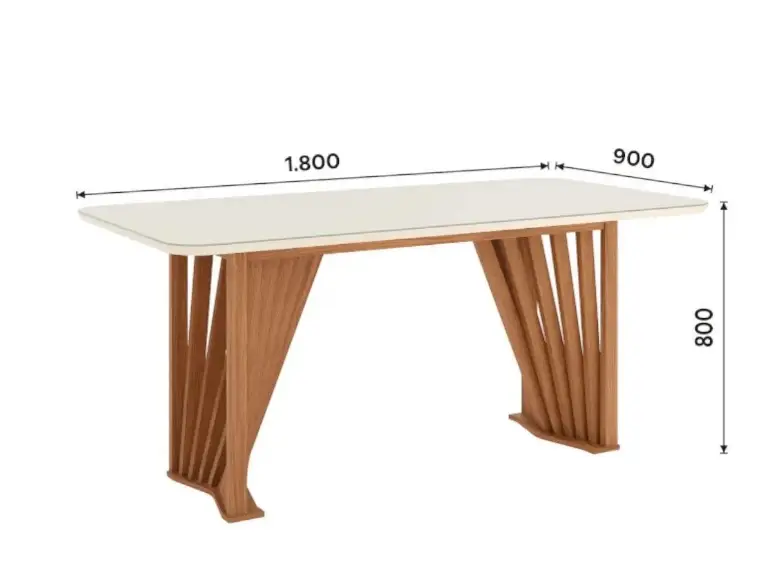 MESA HENN 1.80X090 SC82-127 ADRIANA C/VIDRO OFF WHITE