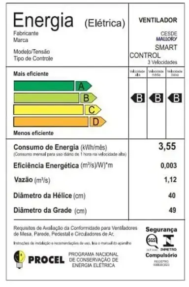 VENTILADOR 40CM MALLORY TURBO FRESH 2 EM 1 PRETO 220V 2