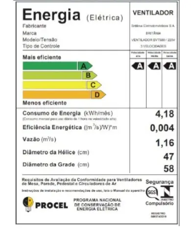 VENTILADOR 50CM BRITANIA MAXX FORCE BVT500 220V 2